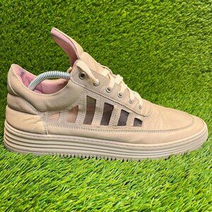 Filling Pieces Low Top Mens Size 11 Cream Pink Classic Leather Shoes Sneakers